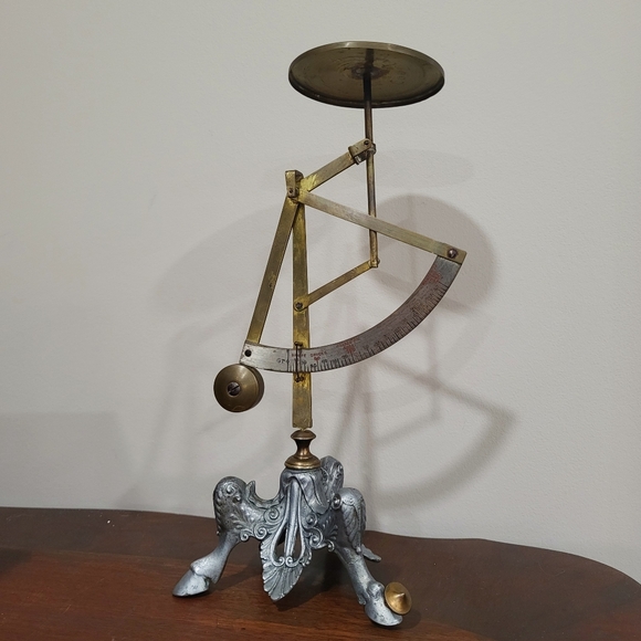 Antique German Postal Letter Scale Ornate Spelter Base Working